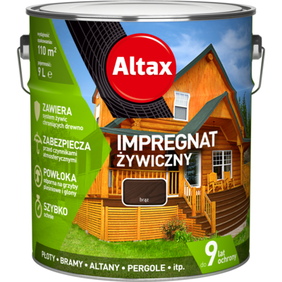 Altax Impregnat żywiczny 9 l brąz