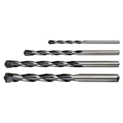 GRAPHITE Wiertło do betonu 4-10 mm, zestaw 4 sztuki, końcówka motylkowa