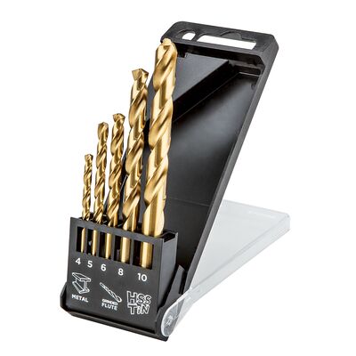 GRAPHITE Wiertło do metalu HSS-TiN , 4,0 - 10 mm, zestaw 5 sztuk