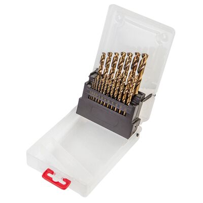 VERTO Wiertło do metalu HSS-G, 1,0-10,0 mm, zestaw 19 sztuk