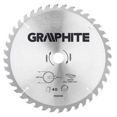 GRAPHITE Tarcza do pilarki, widiowa, 300 x 30 mm, 40 zębów