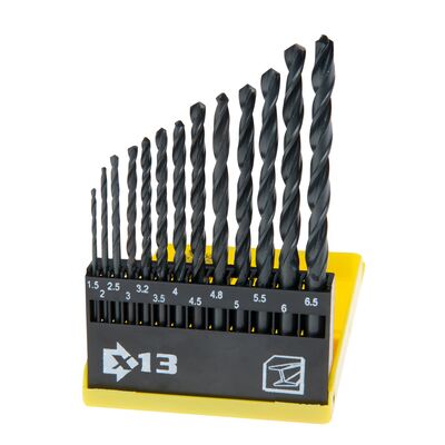 Top Tools Wiertło do metalu HSS, 1,5 - 6,5 mm, zestaw 13 sztuk