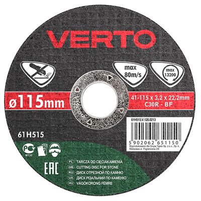 VERTO Tarcza tnąca do kamienia 115 x 3,2 x 22,2 mm