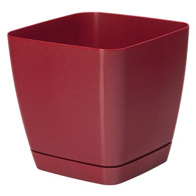 Doniczka TOSCANA 25 cm kwadratowa czerwony metaliczny