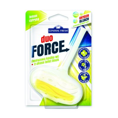 Kostka WC dwufazowa blistra, Duo Force, 40 g, cytryna, General Fresh