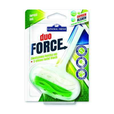 Kostka WC dwufazowa blistra, Duo Force, 40 g, las, General Fresh