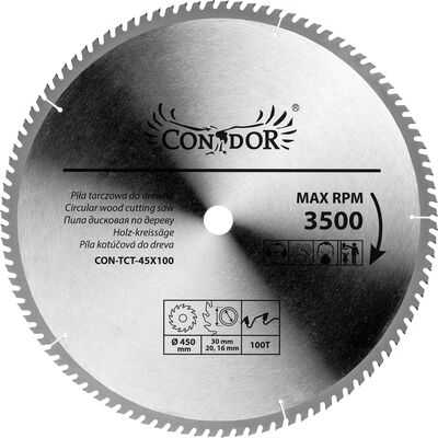 Condor Piła tarczowa do drewna 450 mm x 100 T
