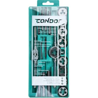 Condor Gwintowniki i narzynki z oprawkami M3 - M12 zestaw 20 sztuk