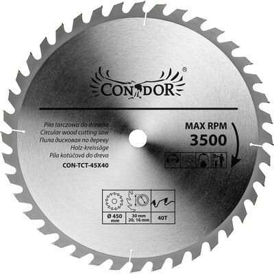 Condor Piła tarczowa do drewna 450 mm x 40 T