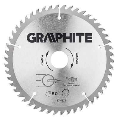 GRAPHITE Tarcza do pilarki, widiowa, 190 x 30 mm, 50 zębów