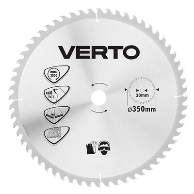 VERTO Tarcza do pilarki, widiowa, 350 x 30 mm, 60 zębów