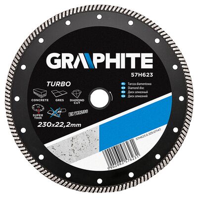 GRAPHITE Tarcza diamentowa 230 x 22,2 mm, turbo super cienka