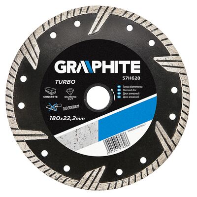 GRAPHITE Tarcza diamentowa 180 x 22,2 mm, turbo