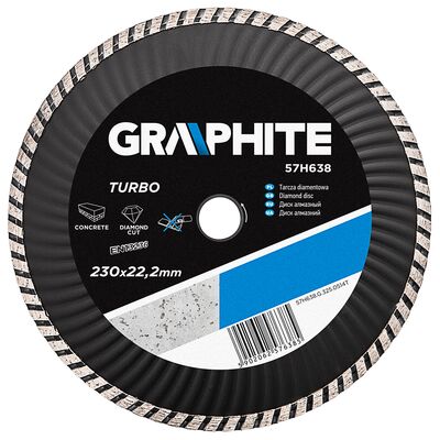 GRAPHITE Tarcza diamentowa 230 x 22,2 mm, turbo wave