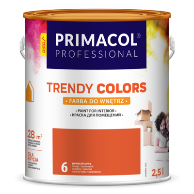 Primacol Farba Trendy Colors pomarańczowa (6) 2,5 l PROFESSIONAL