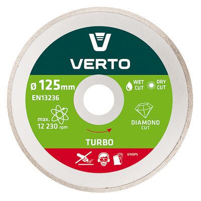 VERTO Tarcza diamentowa 125 x 22,2 mm, pełna