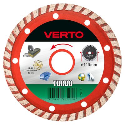 VERTO Tarcza diamentowa 115 x 22,2 mm, turbo