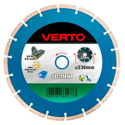 VERTO Tarcza diamentowa 180 x 22,2 mm, segmentowa