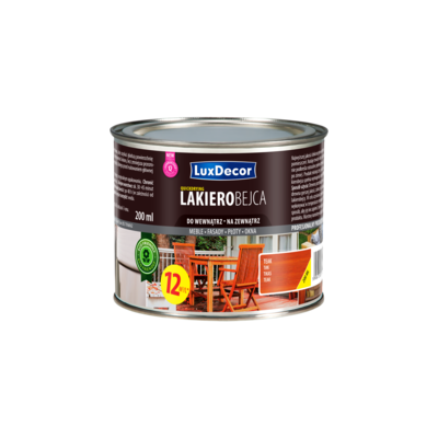 LuxDecor Lakierobejca do drewna teak 0,2 l