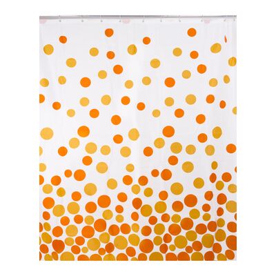 Zasłonka prysznicowa 180 x 180 cm poliester pomarańczowe koła AWD Interior