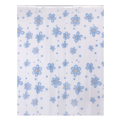 Zasłonka prysznicowa 180 x 180 cm poliester motyw kwiatowy AWD Interior