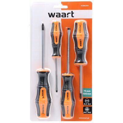 Jufisto Wkrętak SL 3 x 75 mm, SL 5 x 100 mm, PH 1 x 75 mm, PH 2 x 100 mm, zestaw: 4 sztuki