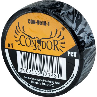 Condor Taśma izolacyjna czarna 19 x 0,13 mm L-10 m