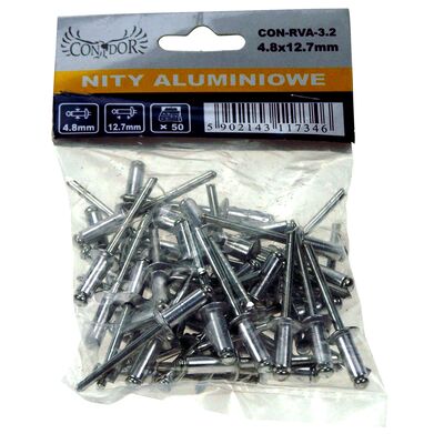 Nit aluminiowy 4,8 x 12,7 mm, opakowanie 50 sztuk Condor