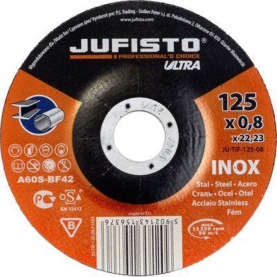 Jufisto Tarcza do cięcia 125 x 0,8 x 22,2 mm inox