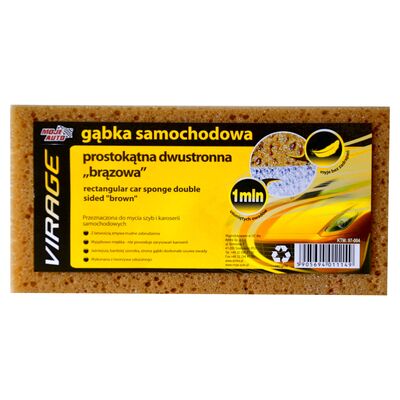 Gąbka samochodowa prostokątna dwustronna brązowa