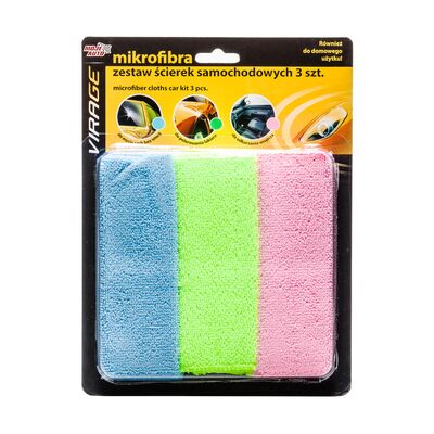 Zestaw ścierek samochodowych mikrofibra 3 sztuki MojeAuto VIRAGE