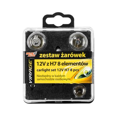 Żarówka 12 V ZH7, zestaw: 8 elementów Moje Auto VIRAGE