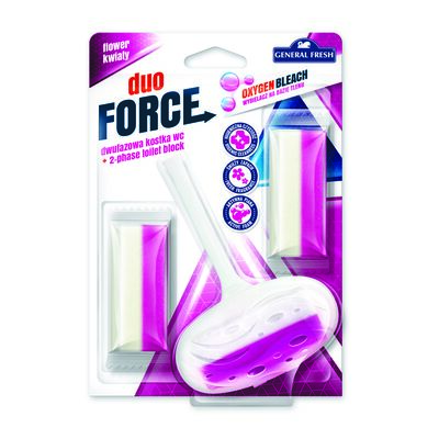 Kostka WC dwufazowa, Duo Force + 2 x zapas, 3 x 40 g, kwiat, General Fresh