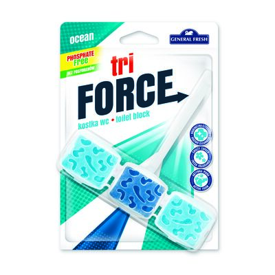 Kostka WC, Tri Force, 45 g, morze, General Fresh
