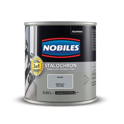 Nobiles Farba Stalochron Popielaty RAL 7042 0,65 l