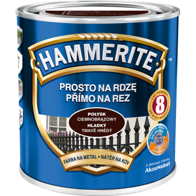 Hammerite Farba Prosto Na Rdzę Ciemnobrązowy Połysk 2,5 l