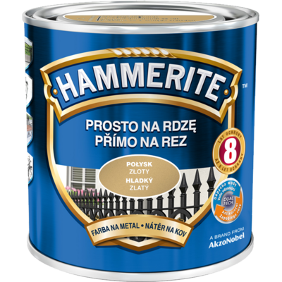 Hammerite Farba Prosto Na Rdzę Złoty Połysk 2,5 l