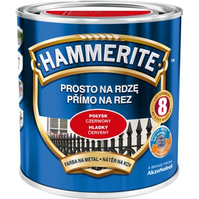 Hammerite Farba Prosto Na Rdzę Czerwony Połysk 2,5 l