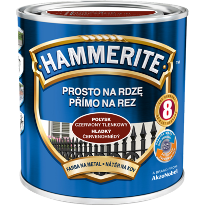 Hammerite Farba Prosto Na Rdzę Czerwony Tlenkowy Połysk 2,5 l