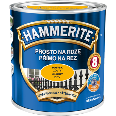 Hammerite Farba Prosto Na Rdzę Żółty Połysk 2,5 l
