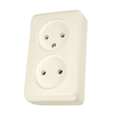 Gniazdo 2 x 2P beżowe Prima