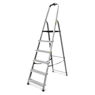 DRABEST Drabina aluminiowa domowa profesjonalna 6 stopniowa 150 kg