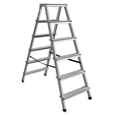 DRABEST Drabina aluminiowa dwustronna certyfikowana 2x6 stopniowa 150 kg