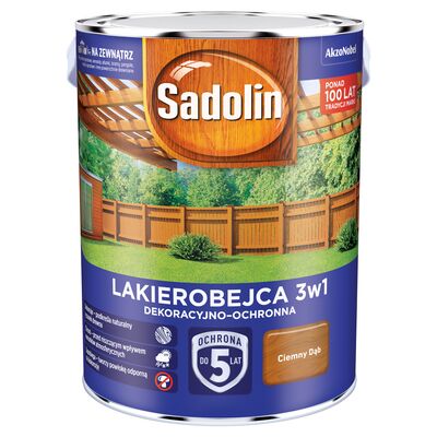 Sadolin Lakierobejca Dekoracyjno-Ochronna 3w1 Ciemny Dąb 5 l