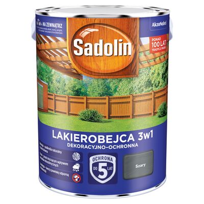 Sadolin Lakierobejca Dekoracyjno-Ochronna 3w1 Szary 5 l