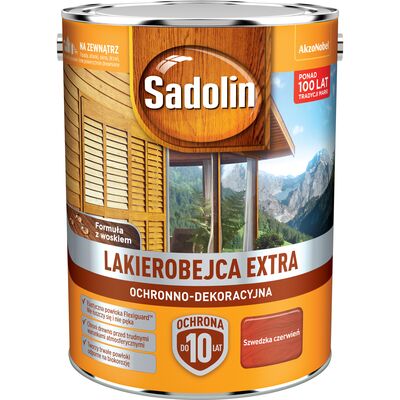 Sadolin Lakierobejca Ochronno-Dekoracyjna Extra Szwedzka Czerwień 5 l