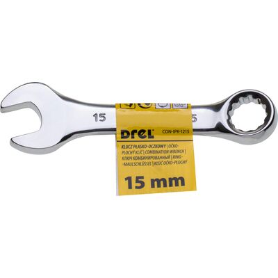 Drel Klucz płasko-oczkowy 15 mm krótki