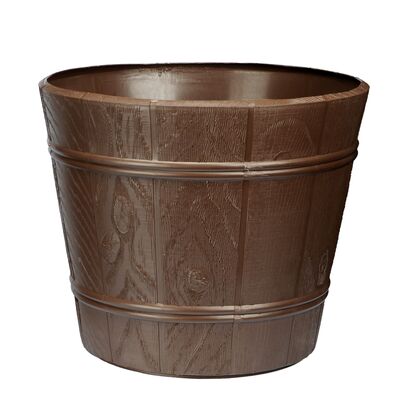 Doniczka drewnopodobna 42 cm brąz