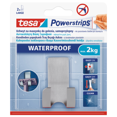 Haczyk samoprzylepny, POWERSTRIPS WATERPROOF, 1 sztuka, tesa