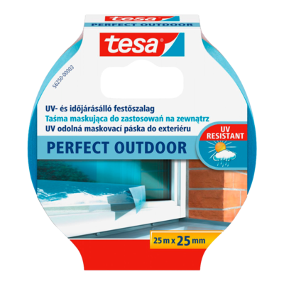 Tesa taśma malarska maskująca Perfect Outdoor odporna na promieniowanie UV 25 m x 25 mm niebieska®